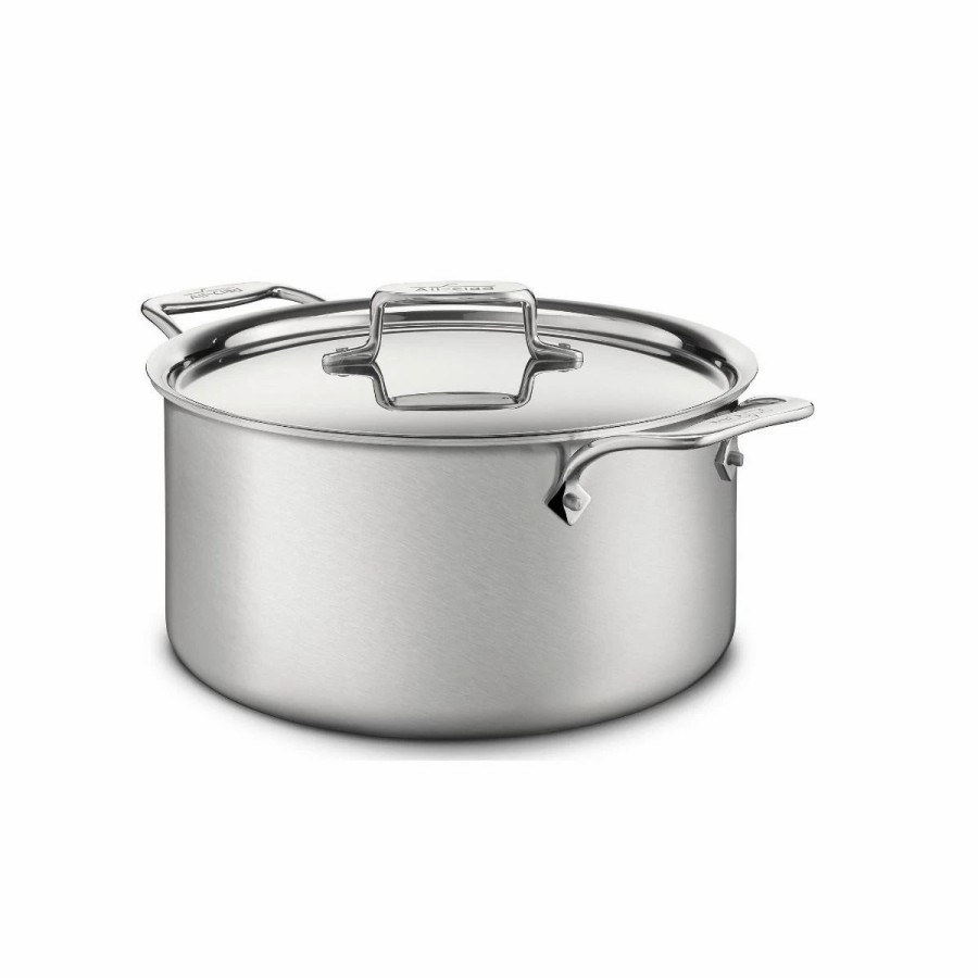 Stock Pots * | All-Clad D5 Brushed Stainelss Steel Stockpot & Lid | 8 Qt.