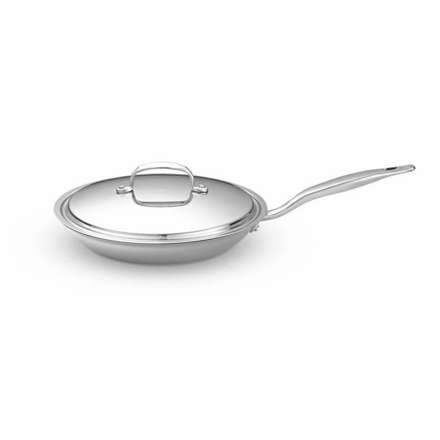 Skillets & Fry Pans * | Heritage Steel Cookware Stainless Steel Fry Pan With Lid | 10.5