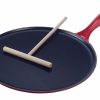 Skillets & Fry Pans * | Le Creuset 10.75 Crepe Pan With Wooden Crepe Spreader | Cerise/Cherry Red