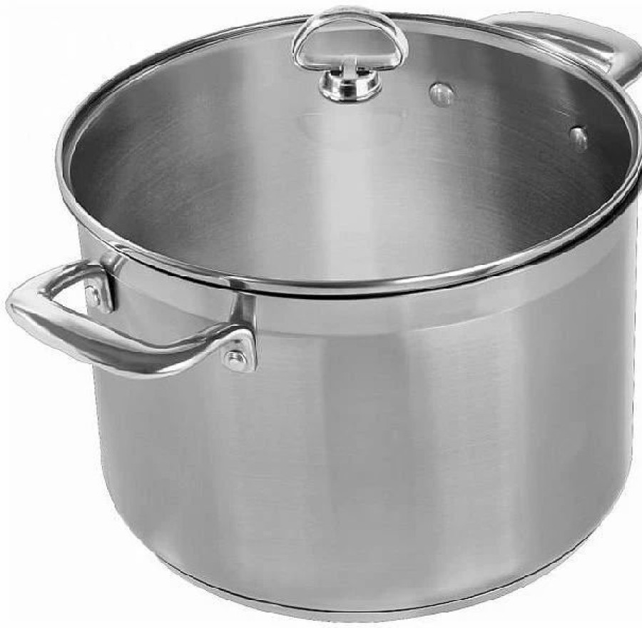 Stock Pots * | Chantal 21 Steel Induction Stock Pot W/ Glass Lid 8 Quart