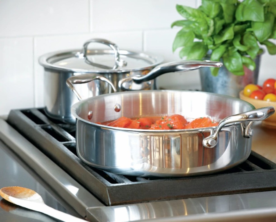 Saute Pans & Casserole Pans * | Heritage Steel Cookware Stainless Steel Sauteuse With Lid | 4 Qt.