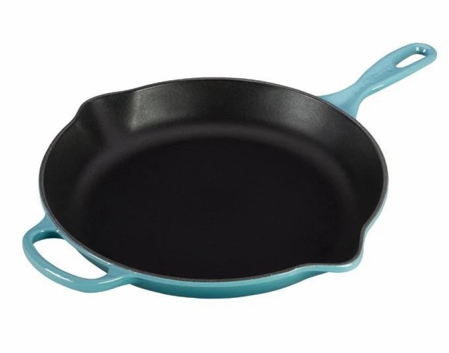 Skillets & Fry Pans * | Le Creuset 11.75 Signature Enameled Cast Iron Skillet | Caribbean Blue