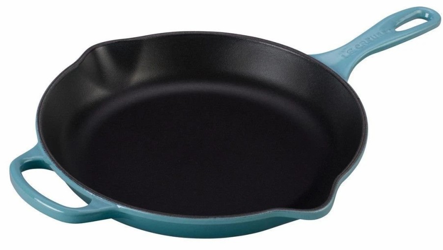 Skillets & Fry Pans * | Le Creuset 10.25 Signature Enameled Cast Iron Skillet | Caribbean Blue