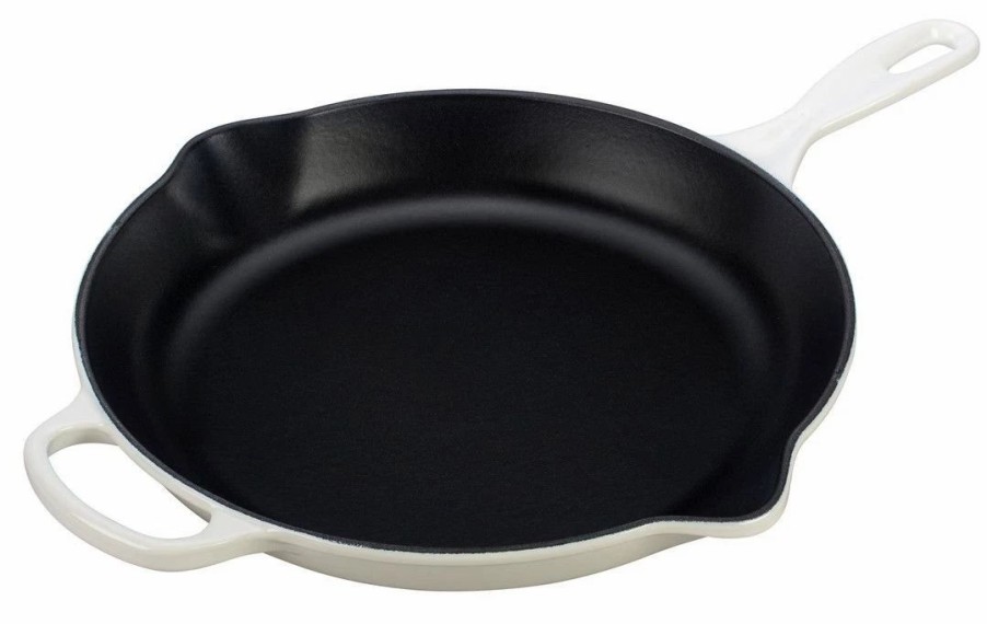 Skillets & Fry Pans * | Le Creuset 11.75 Signature Enameled Cast Iron Skillet | White