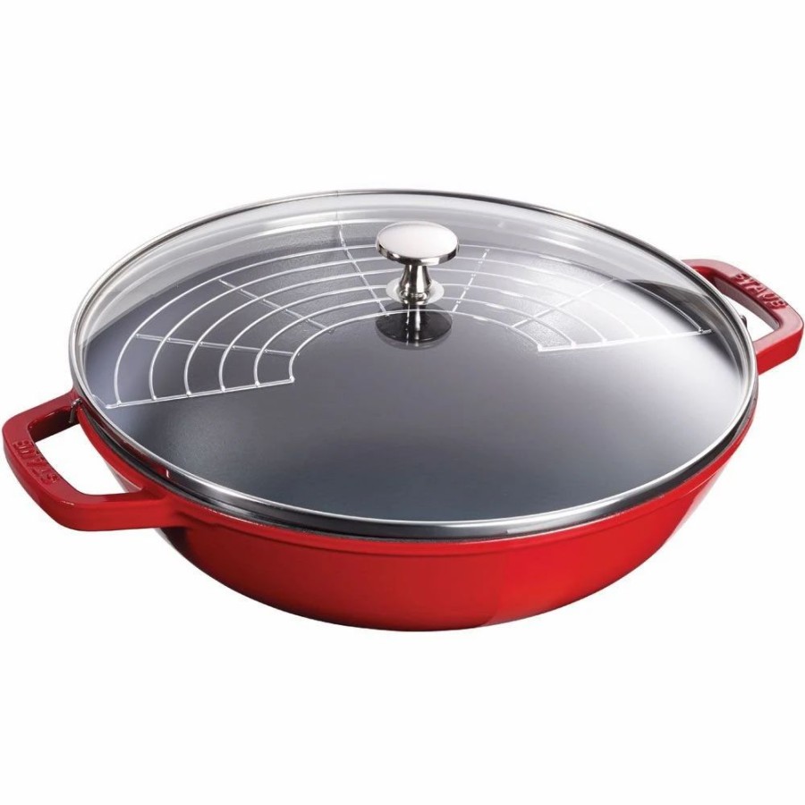 Skillets & Fry Pans * | Staub 4.5 Qt. Perfect Frying Pan | Cherry Red