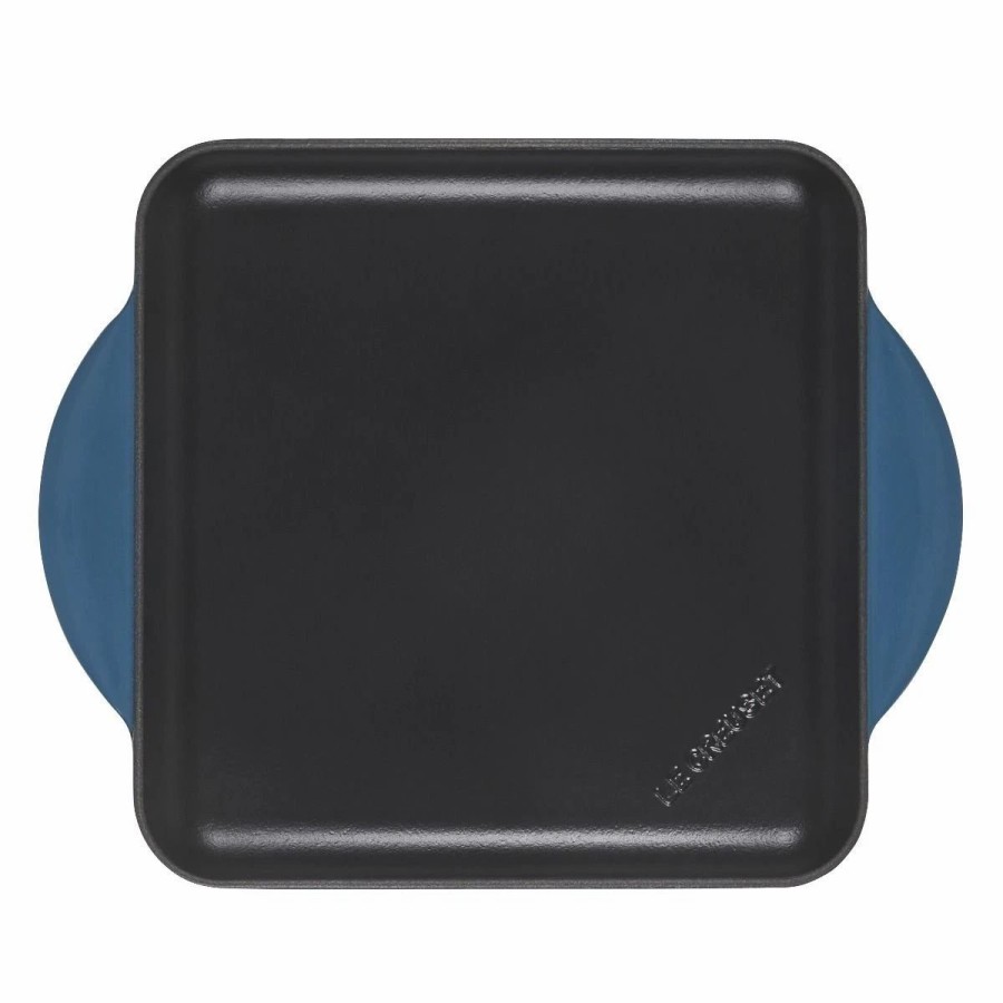 Skillets & Fry Pans * | Le Creuset 9.5 Square Signature Enameled Cast Iron Griddle Pan | Deep Teal