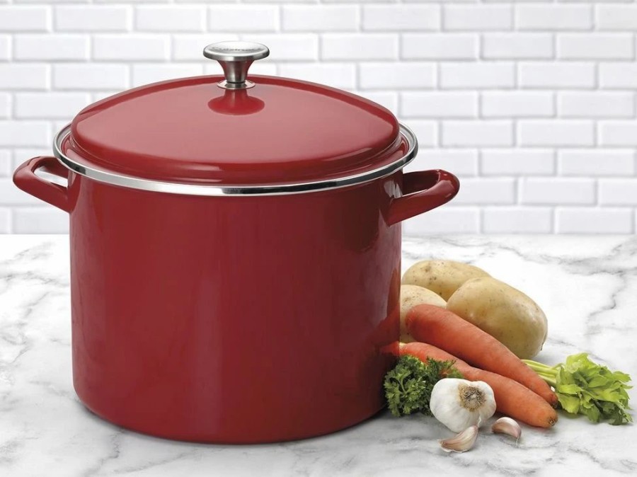 Stock Pots * | Cuisinart Chef'S Classic 12-Quart Enamel On Steel Stockpot With Cover | Red