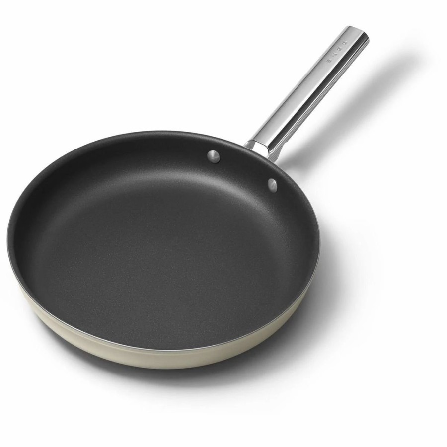 Skillets & Fry Pans * | Smeg 12 Nonstick Fry Pan | Cream