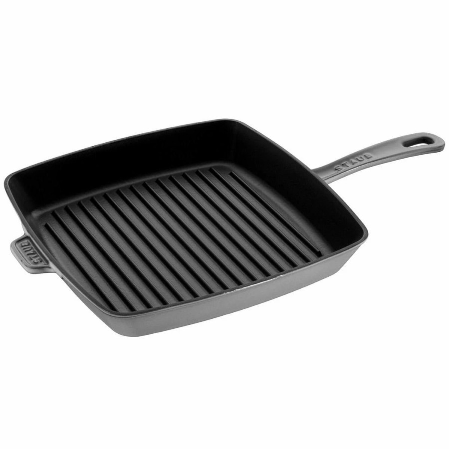 Skillets & Fry Pans * | Staub 11.75 Square Cast Iron Grill Pan | Graphite Grey