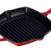 Skillets & Fry Pans * | Le Creuset 10.25 Square Signature Cast Iron Grill Skillet | Cerise/Cherry Red