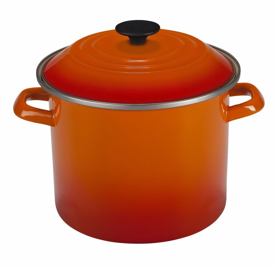 Stock Pots * | Le Creuset 8 Qt. Stock Pot | Flame Orange