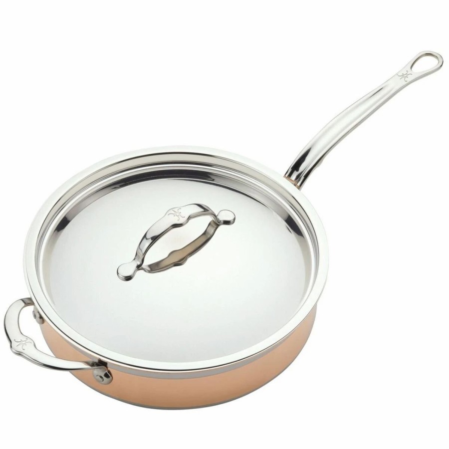 Saute Pans & Casserole Pans * | Hestan Copperbond Induction Cookware 3.5 Qt Covered Saute With Helper Handle