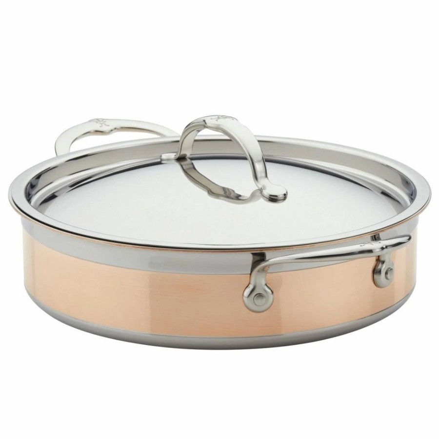 Saute Pans & Casserole Pans * | Hestan Copperbond Induction Cookware 3.5 Qt Covered Sauteuse