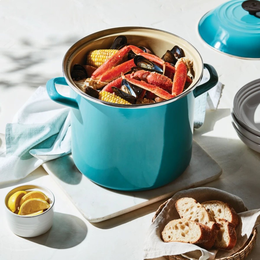 Stock Pots * | Le Creuset 10 Qt. Stock Pot | Caribbean Blue