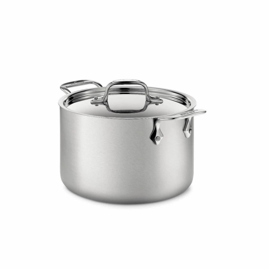 Stock Pots * | All-Clad D5 Brushed Stainless Steel Stockpot & Lid | 4 Qt.