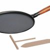 Skillets & Fry Pans * | Staub 11 Cast Iron Crepe Pan With Spreader & Spatula | Matte Black