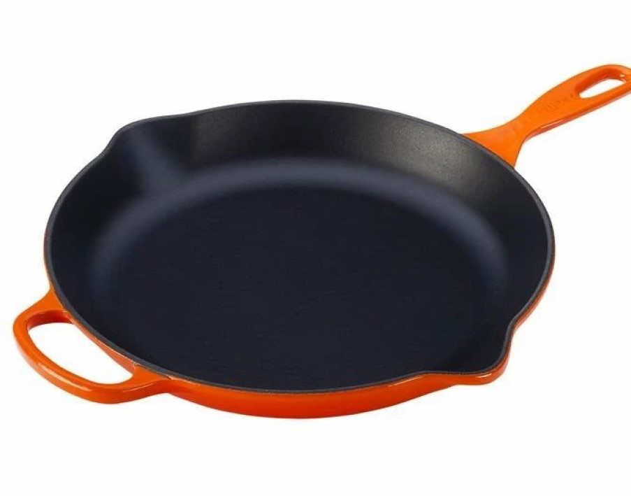 Skillets & Fry Pans * | Le Creuset 11.75 Signature Enameled Cast Iron Skillet | Flame Orange