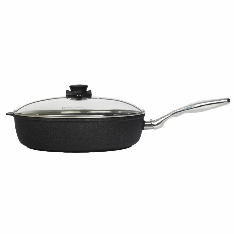 Saute Pans & Casserole Pans * | Swiss Diamond | Xd Saute Pan With Lid & Stainless Steel Handle 12.5 (5.8 Qt.)