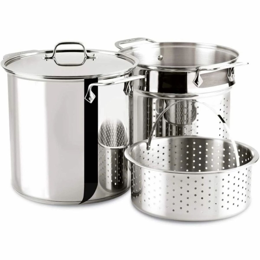 Stock Pots * | All-Clad Stainless Steel Multicooker Set | 12 Qt.