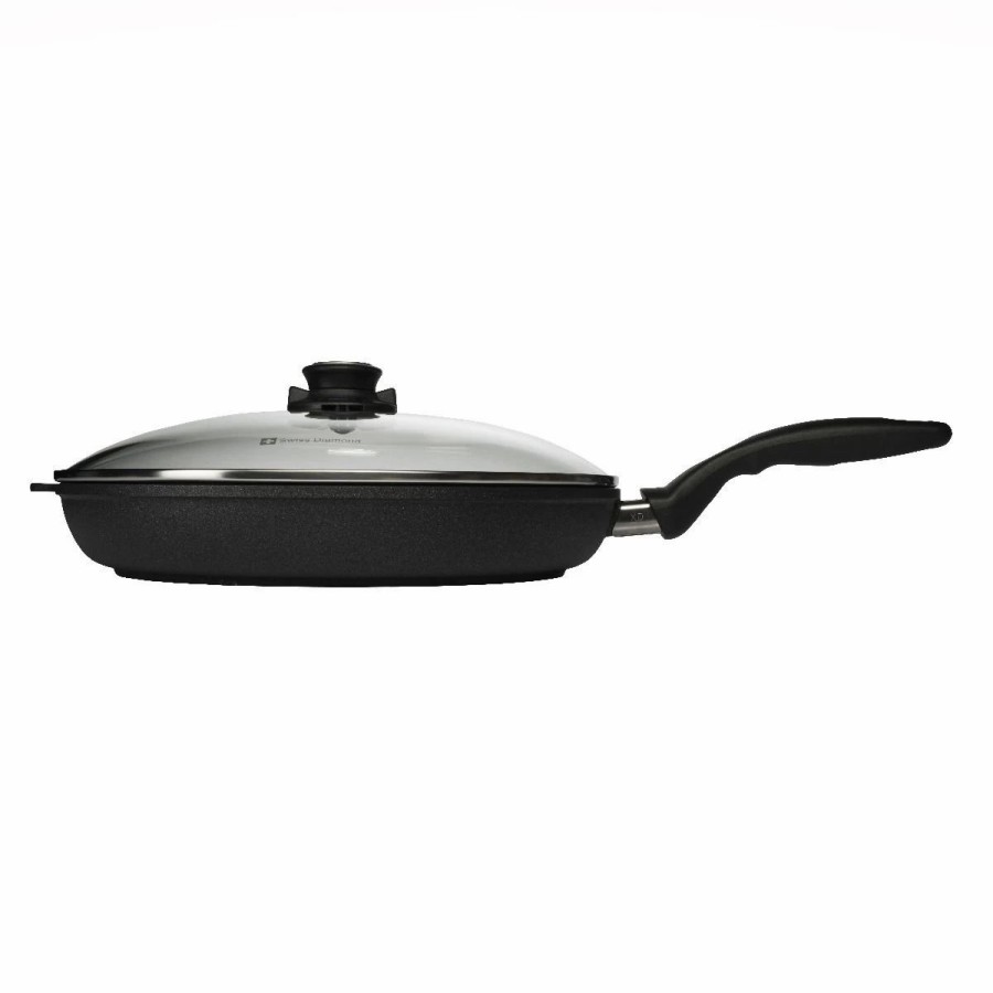 Skillets & Fry Pans * | Swiss Diamond | Hd Fry Pan With Lid 12.5