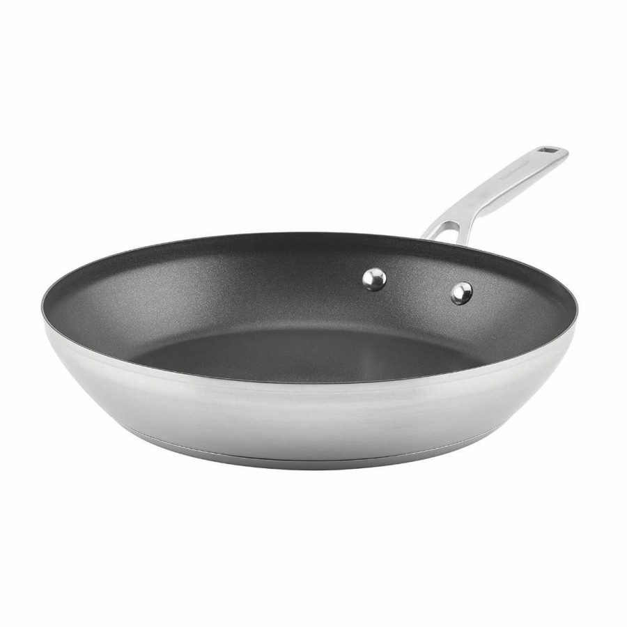 Skillets & Fry Pans * | Kitchenaid Non-Electrics Kitchenaid 12 Stainless Steel 3-Ply Fry Pan | Nonstick