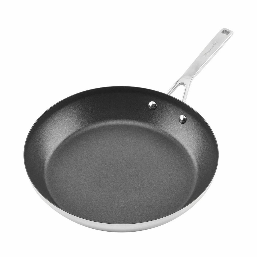 Skillets & Fry Pans * | Kitchenaid Non-Electrics Kitchenaid 12 Stainless Steel 3-Ply Fry Pan | Nonstick