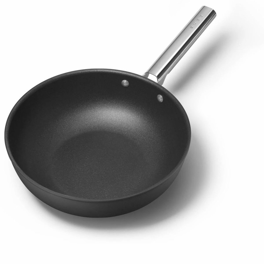 Skillets & Fry Pans * | Smeg 12 Nonstick Wok | Black