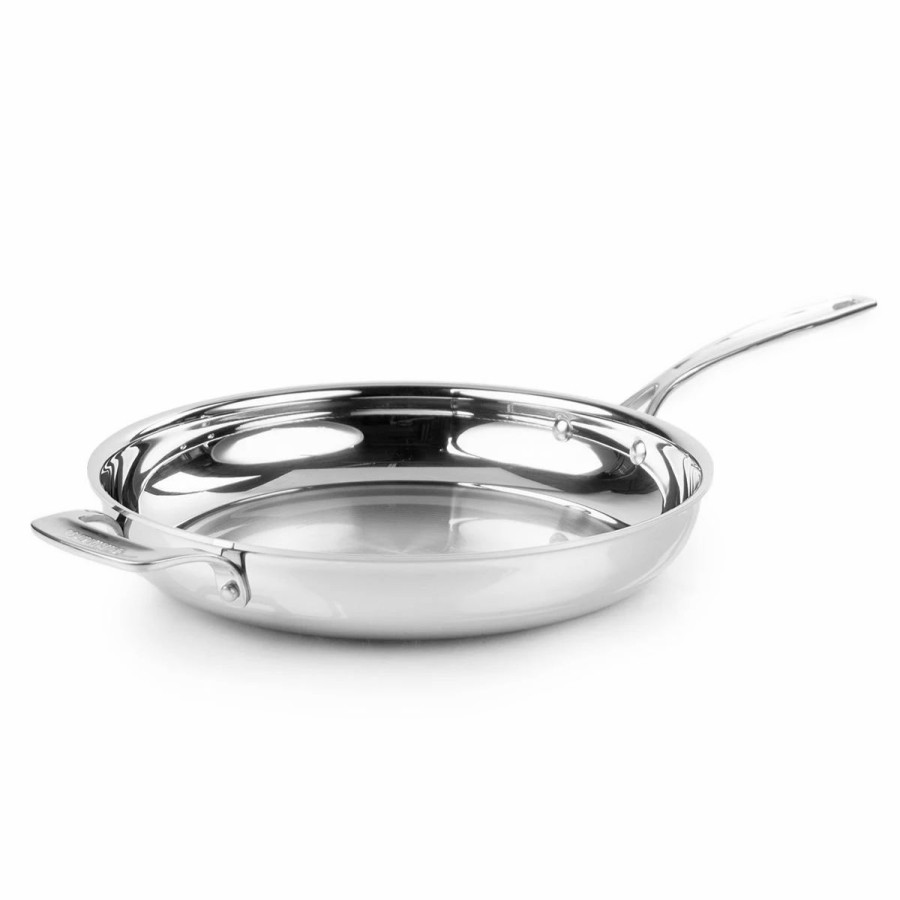 Skillets & Fry Pans * | Cuisinart Custom-Clad 5-Ply Stainless Steel Fry Pan With Helper Handle | 12