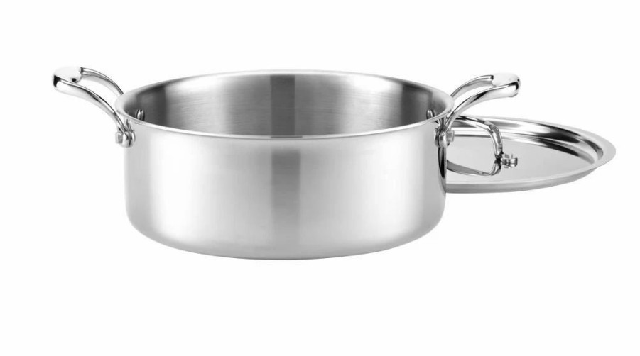 Stock Pots * | Heritage Steel Cookware Stainless Steel Rondeau With Lid | 6 Qt.