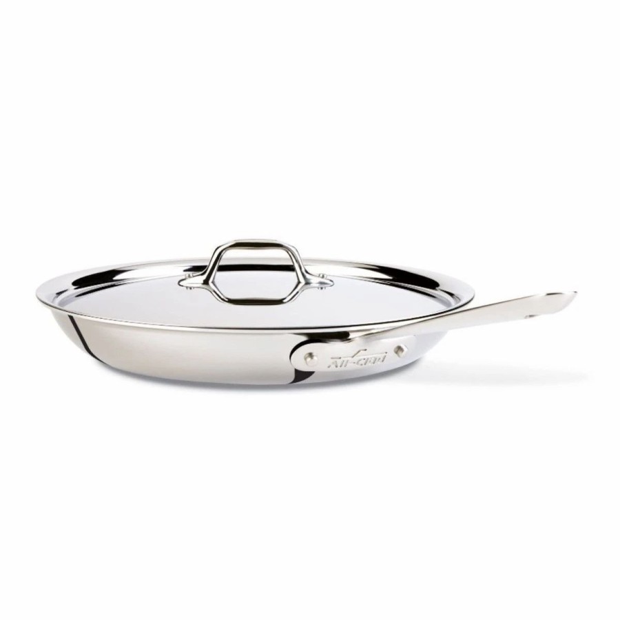 Skillets & Fry Pans * | All-Clad Stainless Steel Fry Pan & Lid | 12