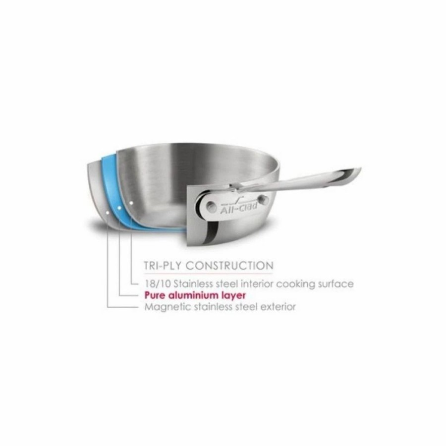 Skillets & Fry Pans * | All-Clad Stainless Steel Fry Pan & Lid | 12