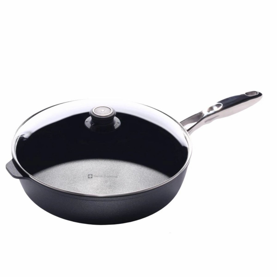 Saute Pans & Casserole Pans * | Swiss Diamond | Hd Saute Pan With Lid & Stainless Steel Handle 12.5 (5.8 Qt.)