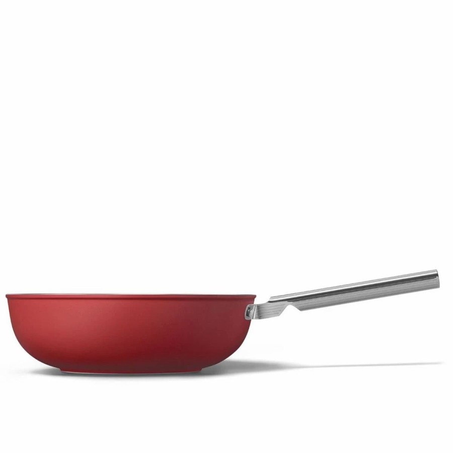 Skillets & Fry Pans * | Smeg 12 Nonstick Wok | Red