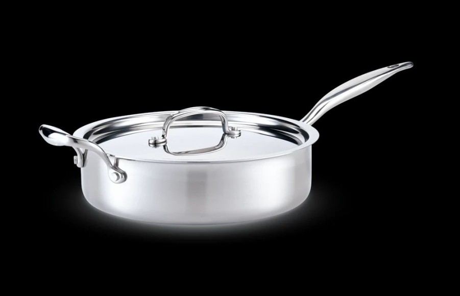 Saute Pans & Casserole Pans * | Heritage Steel Cookware Stainless Steel Deep Saute Pan With Cover | 4 Qt.