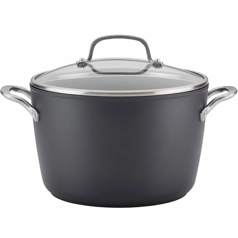 Stock Pots * | Kitchenaid Non-Electrics Kitchenaid Nonstick Hard Anodized Induction Stockpot With Lid | 8 Qt.