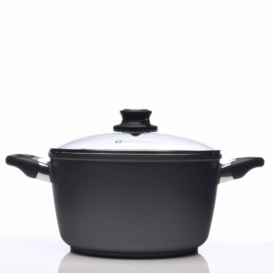 Stock Pots * | Swiss Diamond | Hd Soup Pot With Lid 9.5 (5.5 Qt.)