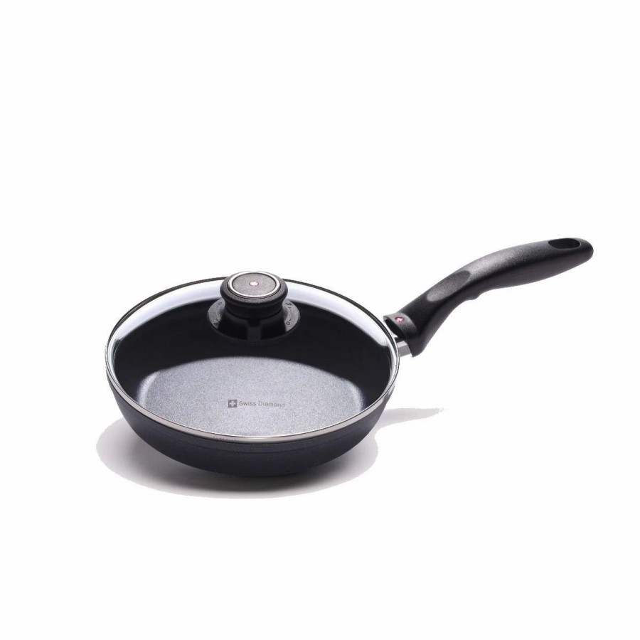 Skillets & Fry Pans * | Swiss Diamond | Hd Fry Pan With Lid 8