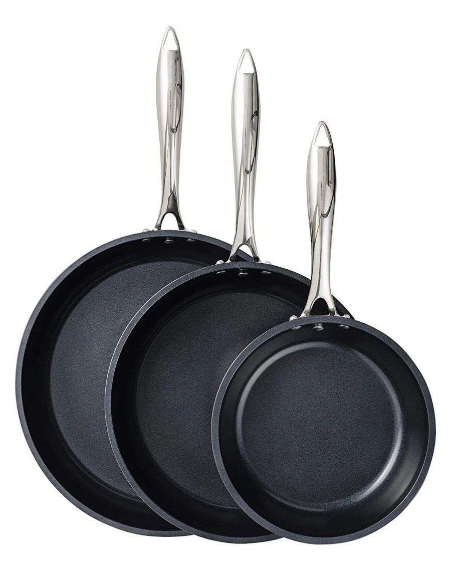 Skillets & Fry Pans * | Kyocera Ceramic Non-Stick 3Pc Fry Pan Set 8 , 10 & 12