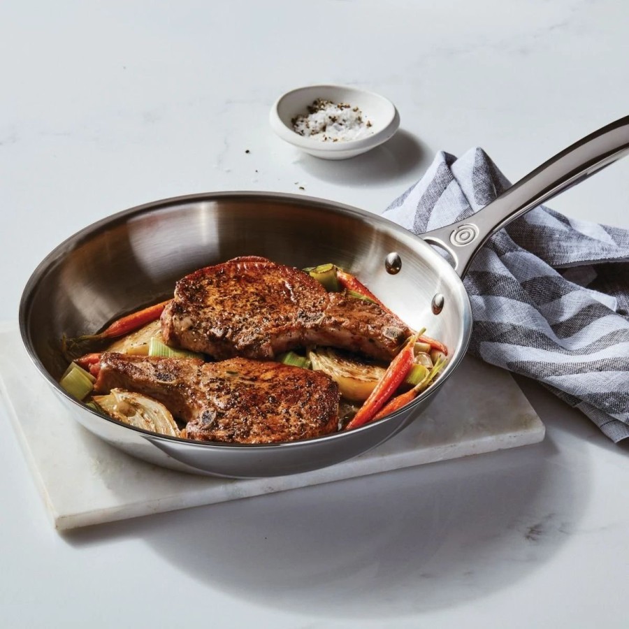 Skillets & Fry Pans * | Le Creuset 10 Tri-Ply Frying Pan | Stainless Steel