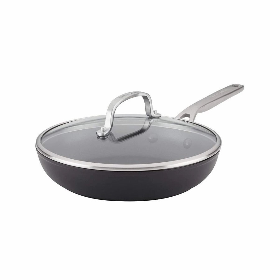 Saute Pans & Casserole Pans * | Kitchenaid Non-Electrics Kitchenaid 10 Hard Anodized Induction Fry Pan With Lid | Nonstick