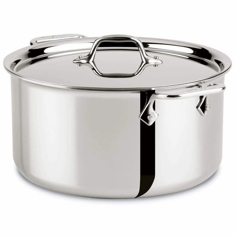 Stock Pots * | All-Clad Stainless Steel Stockpot & Lid | 8 Qt.